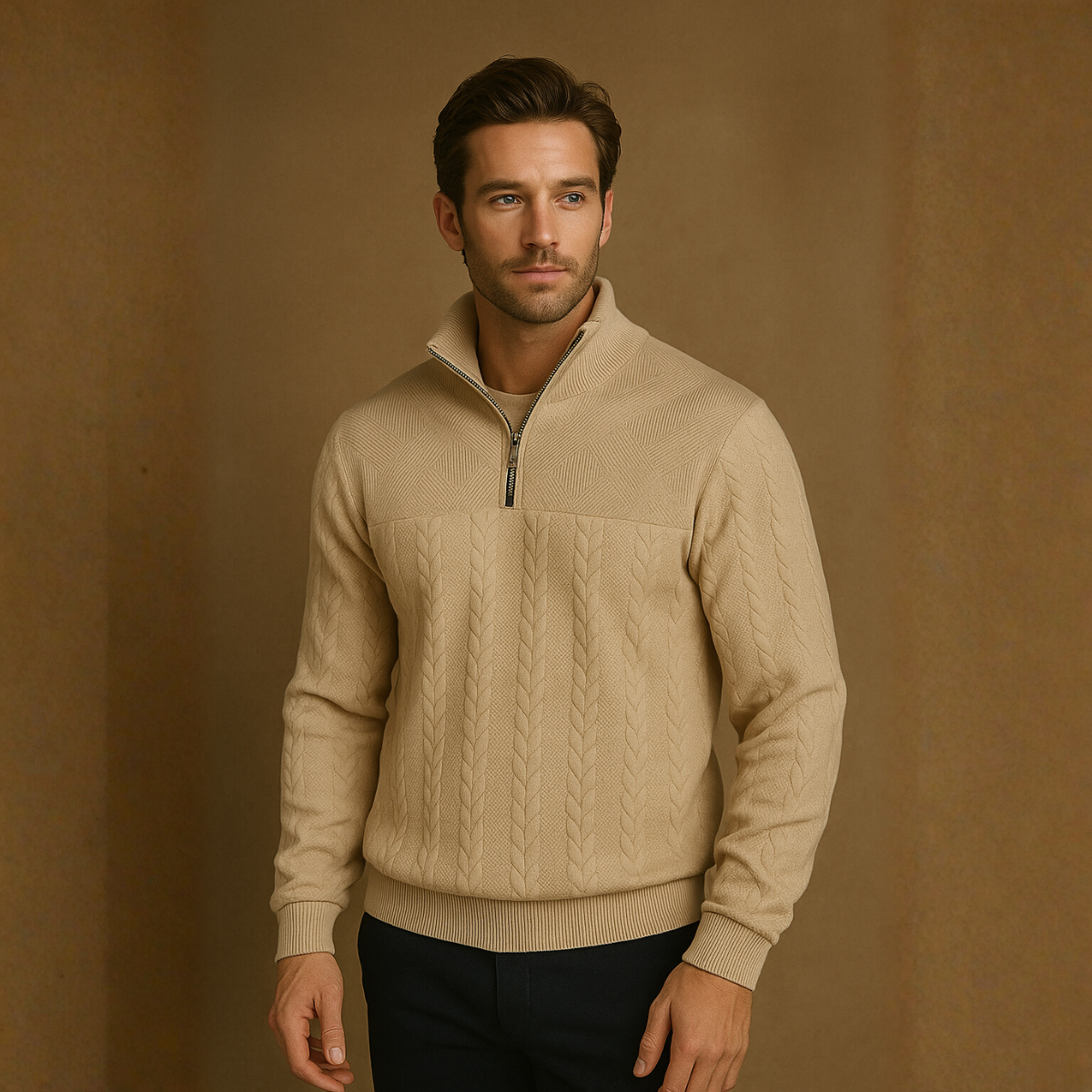 Essential Henley Quarter Zip Pullover