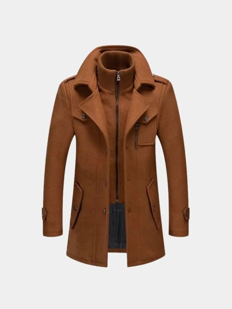 Aristocratic Black Wool Overcoat - Cross & Crown - Cross & Crown