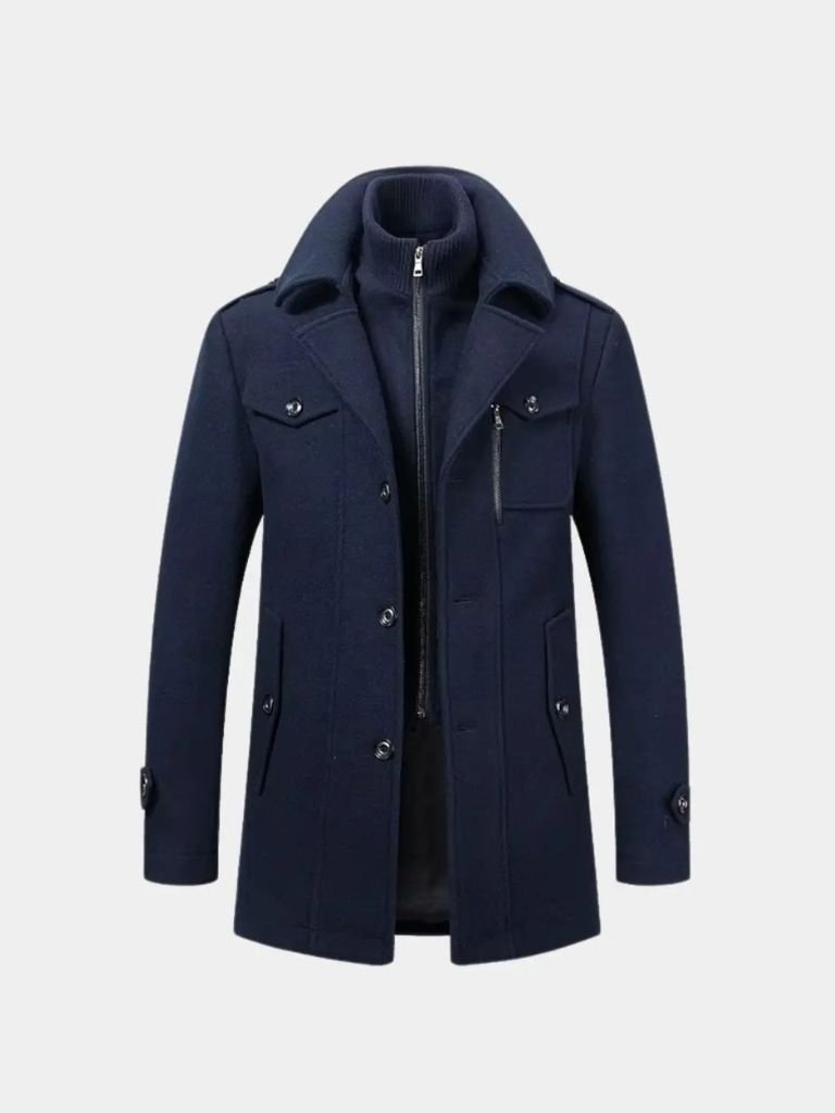 Aristocratic Black Wool Overcoat - Cross & Crown - Cross & Crown