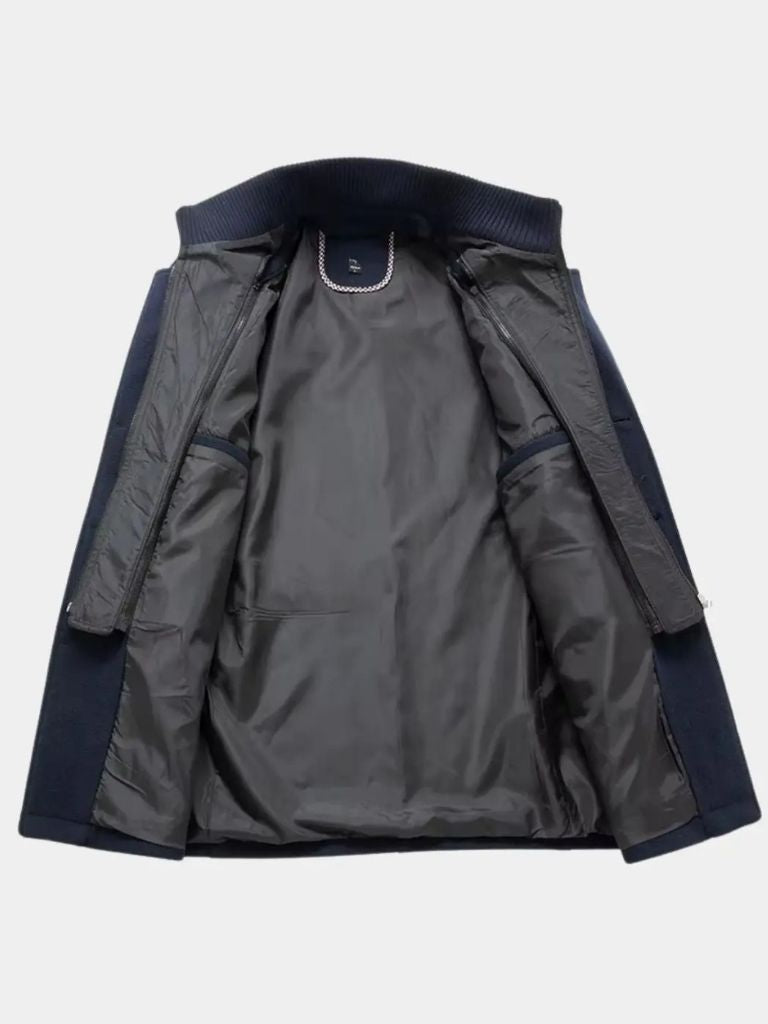 Aristocratic Black Wool Overcoat - Cross & Crown - Cross & Crown