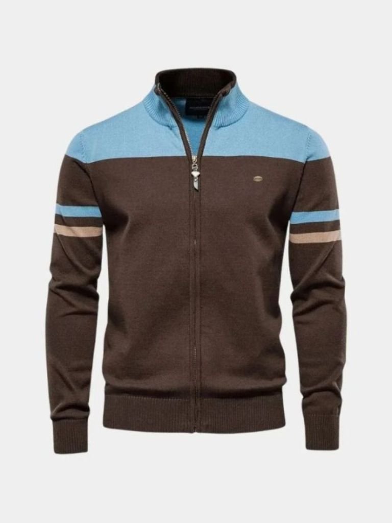 Cardigan Sweater Zipper Standing Collar Knitwear - Cross & Crown - Cross & Crown