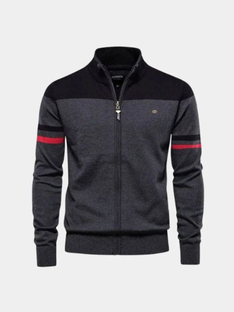 Cardigan Sweater Zipper Standing Collar Knitwear - Cross & Crown - Cross & Crown