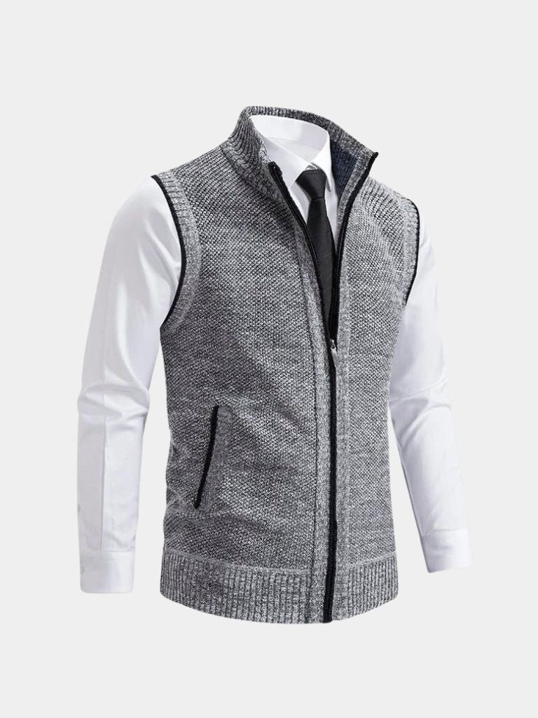 Elegant Full - Zip Sweater Vest - Cross & Crown - Cross & Crown