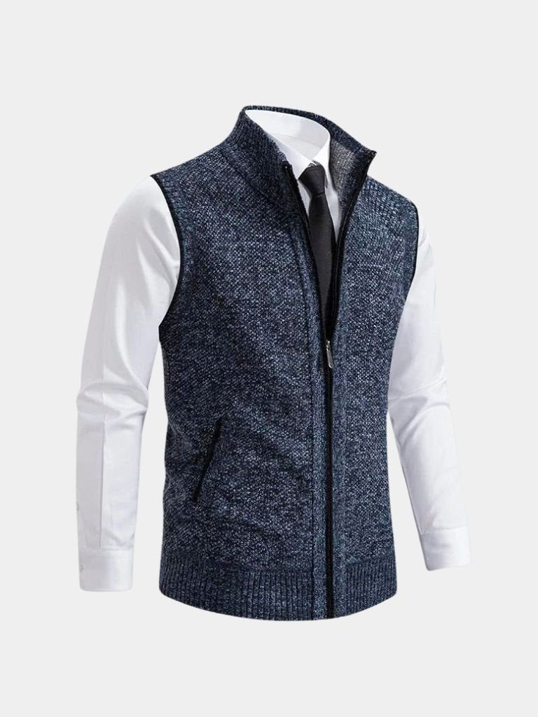 Elegant Full - Zip Sweater Vest - Cross & Crown - Cross & Crown