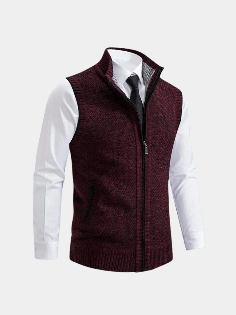 Elegant Full - Zip Sweater Vest - Cross & Crown - Cross & Crown