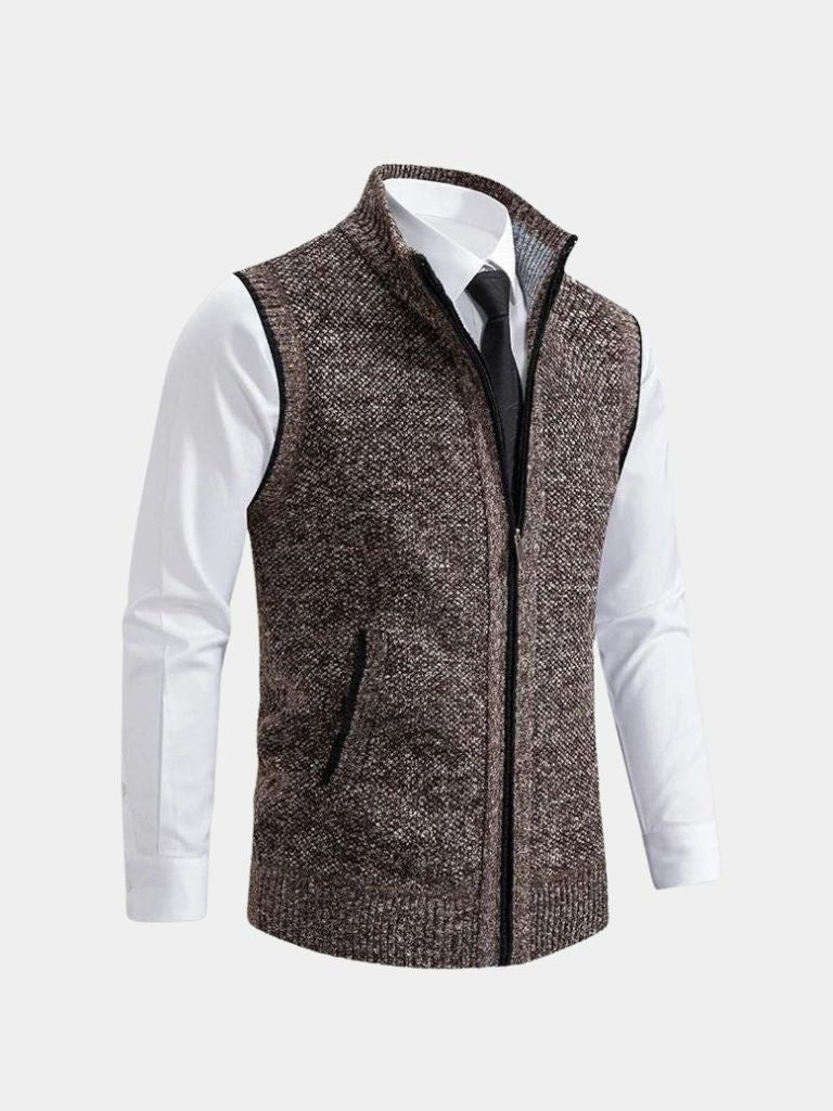 Elegant Full - Zip Sweater Vest - Cross & Crown - Cross & Crown