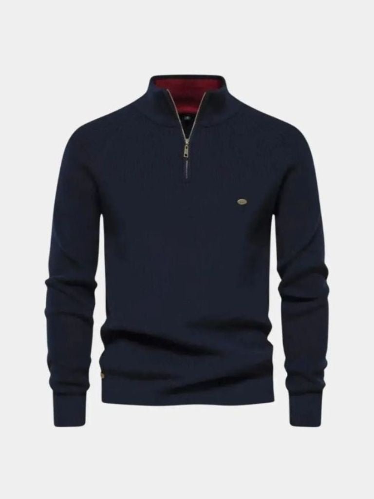 Elegant Quarter Zip Sweater - Cross & Crown - Cross & Crown