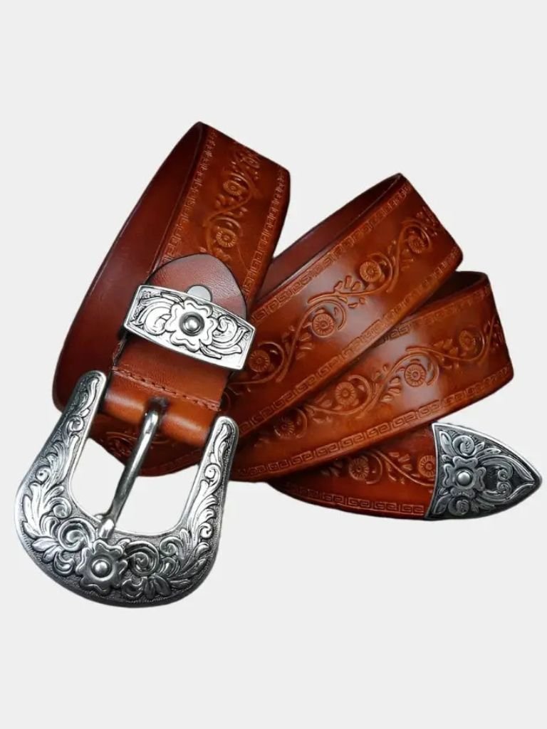Elegant Western Leather Belt - Cross & Crown - Cross & Crown