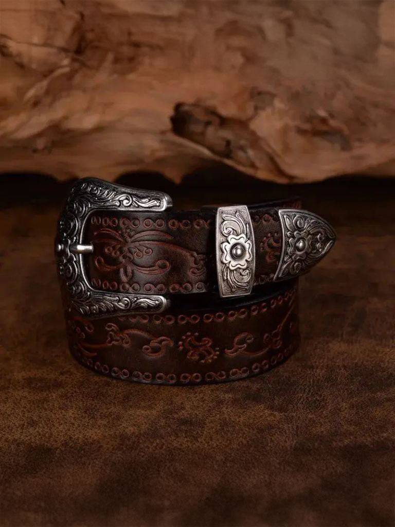 Elegant Western Leather Belt - Cross & Crown - Cross & Crown