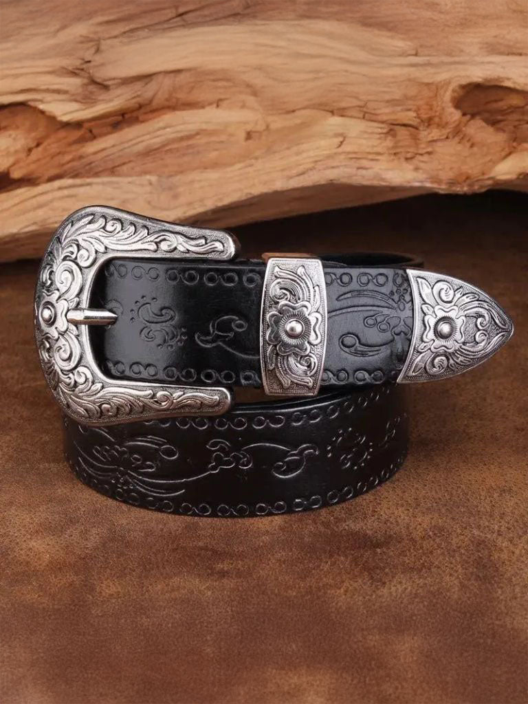 Elegant Western Leather Belt - Cross & Crown - Cross & Crown