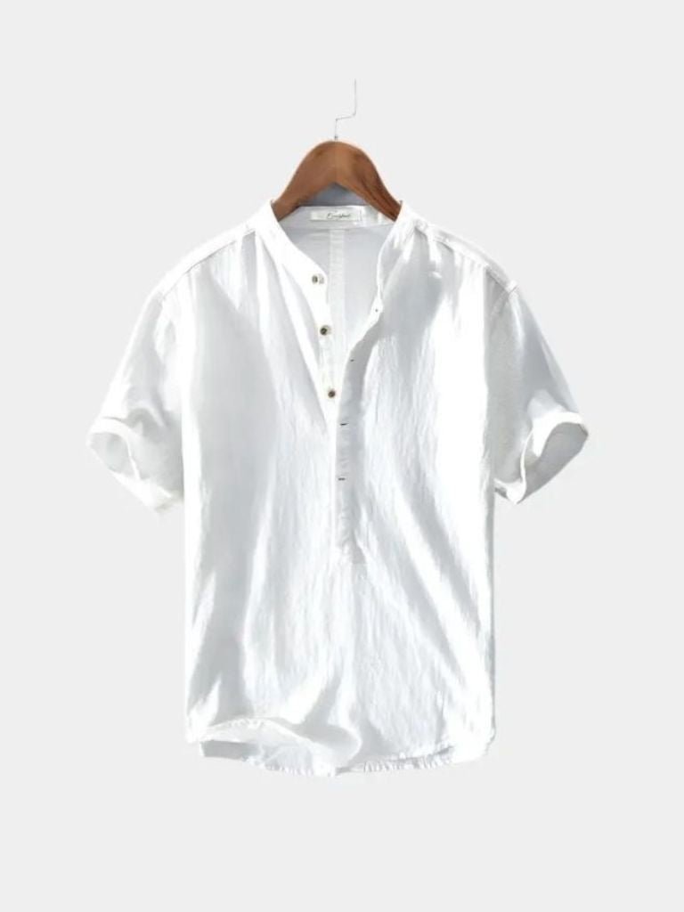 Essential Short Sleeve Linen Shirt - Cross & Crown - Cross & Crown