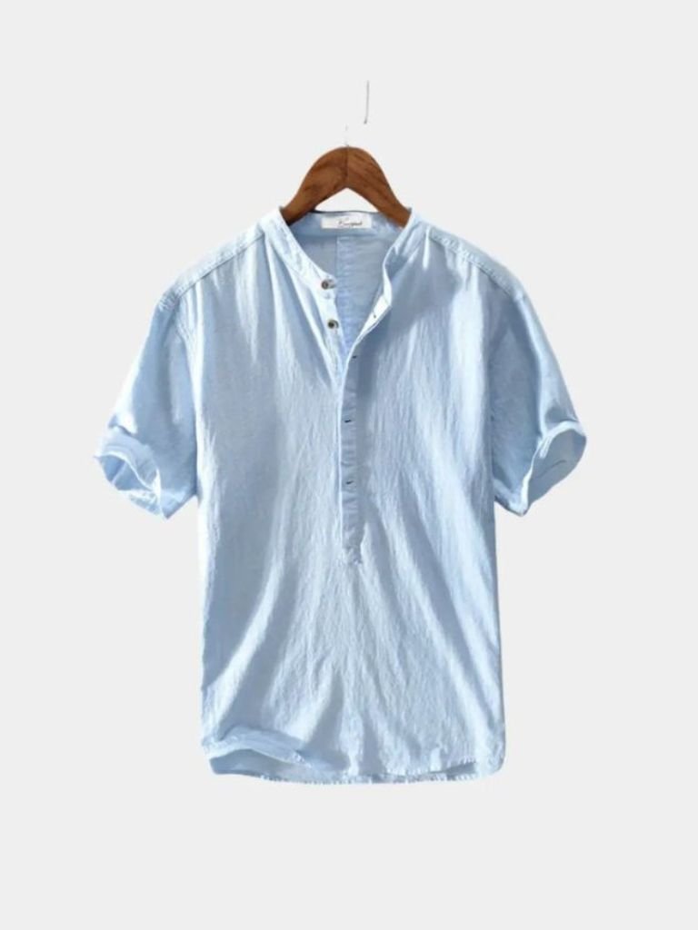 Essential Short Sleeve Linen Shirt - Cross & Crown - Cross & Crown