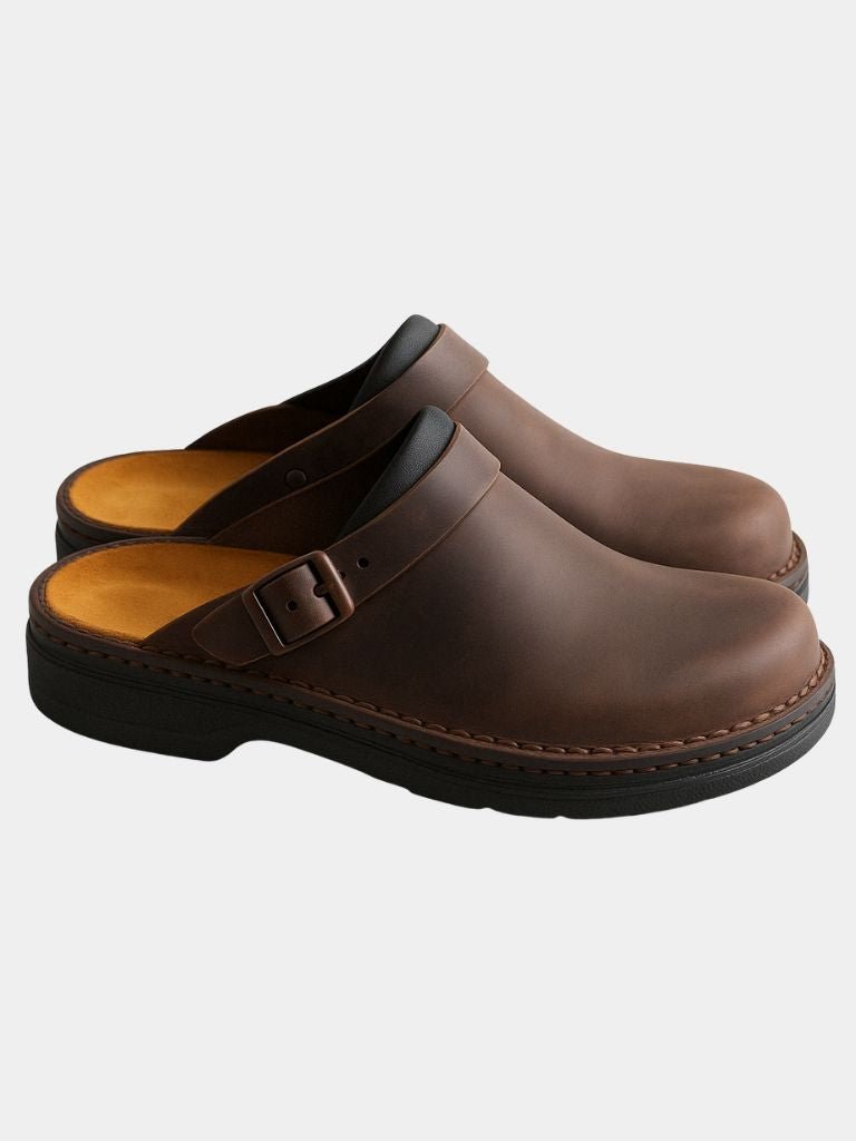 Men´s Leather Clog - Cross & Crown - Cross & Crown