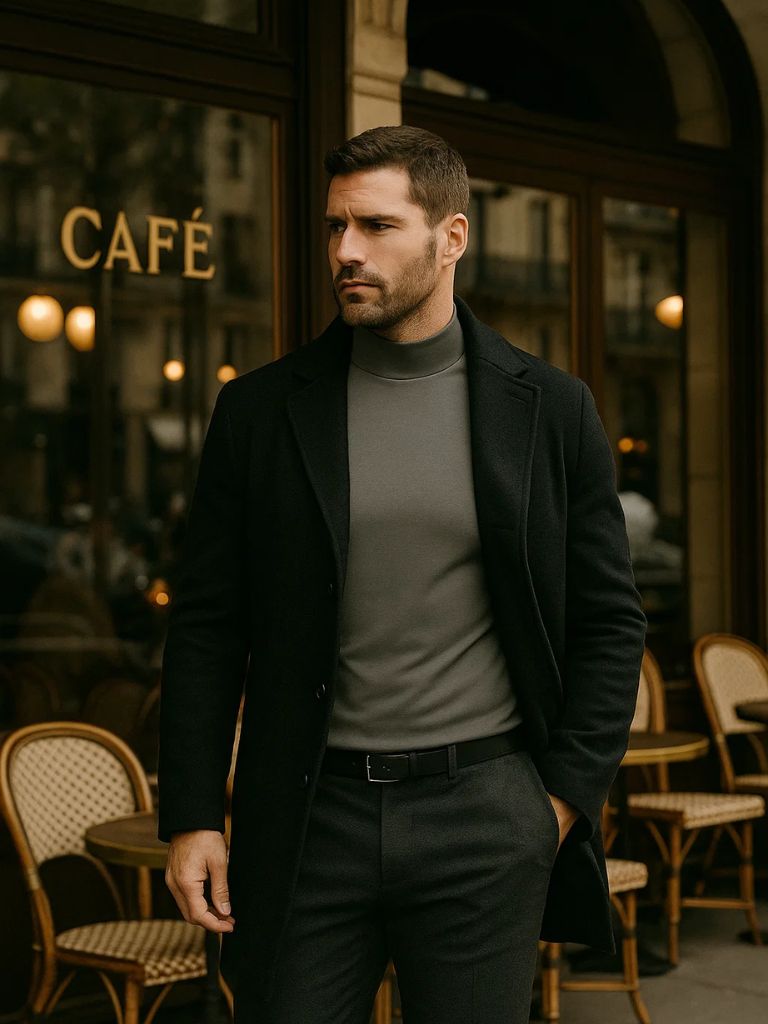 Solid Casual Turtle Neck T-Shirt - Cross & Crown - Cross & Crown