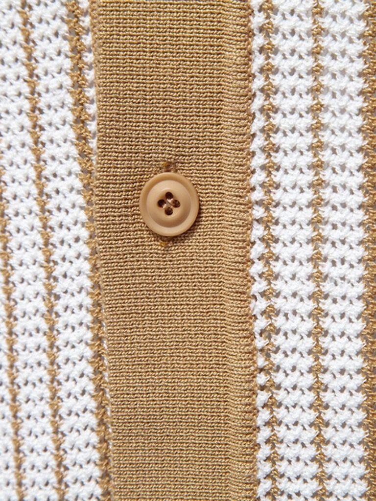 Striped Knit Polo Shirt - Cross & Crown - Cross & Crown